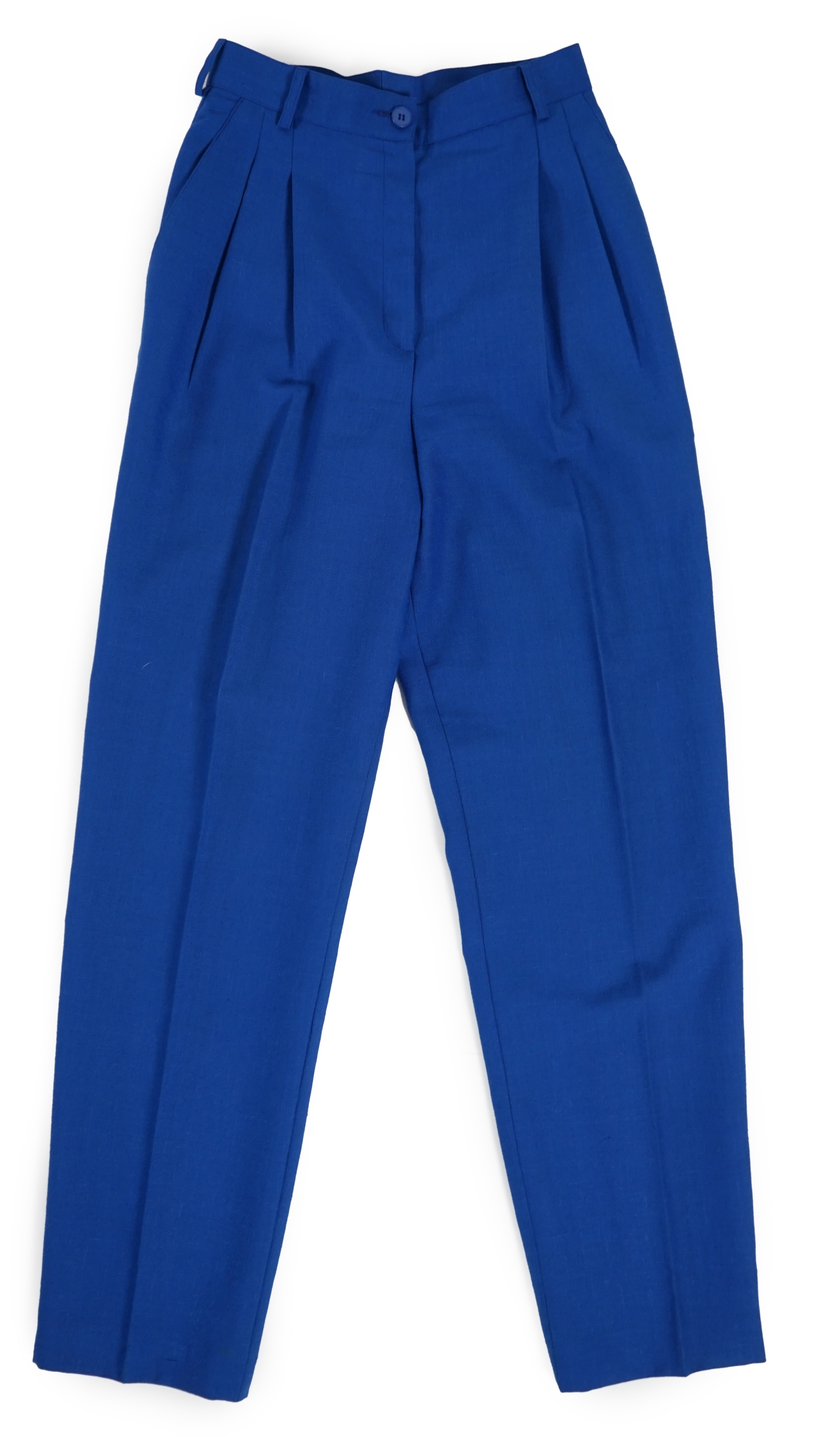 A vintage Yves Saint Laurent variation lady's royal blue wool skirt and trousers. Approx size UK 10 Please note alterations to make the waist smaller may have been carried out on some of the skirts and trousers. Proceeds